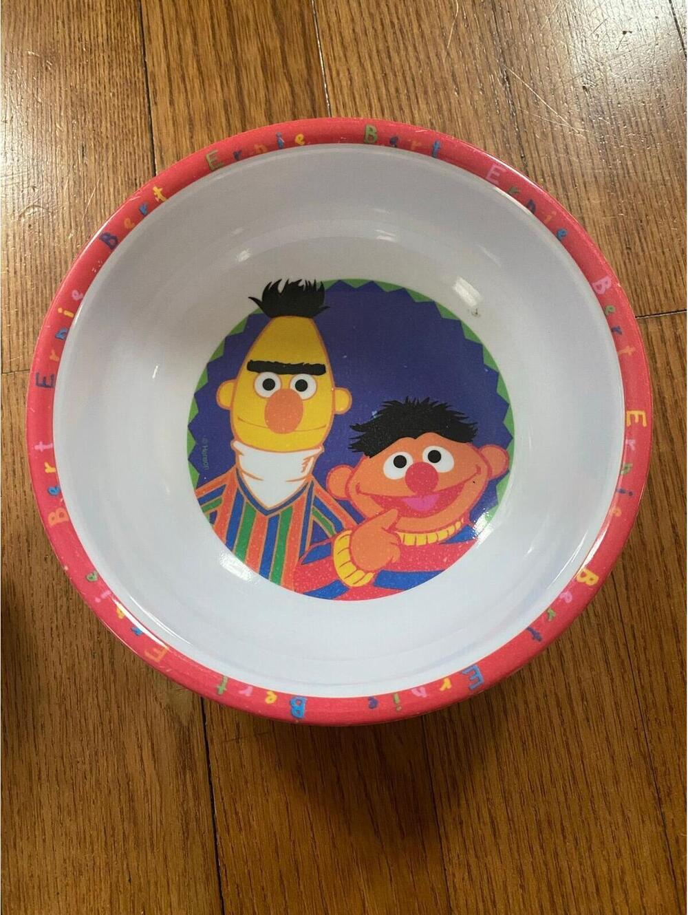 Vintage Sesame Street Bert Ernie Zak plastic bowl 90s Y2k Rubber duckie